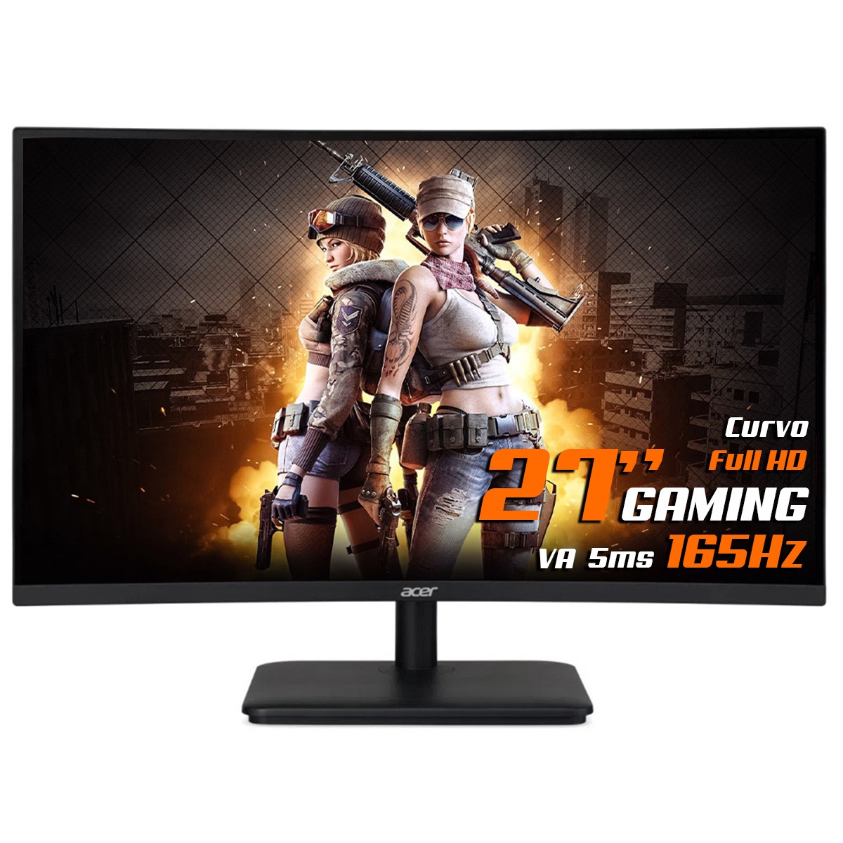 Monitor Gamer Acer Nitro Edo 24 Fhd 165hz 1ms Curvo